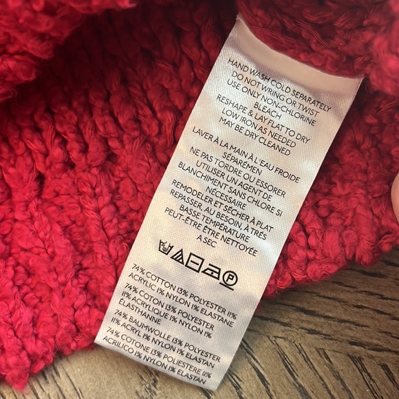 Anthropologie Pilcro Sailcloth Hooded Sweater Raspberry Red Size Small New NWOT - Picture 9 of 9